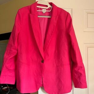 J Crew Re-imagined Linen-blend one-button blazer 16